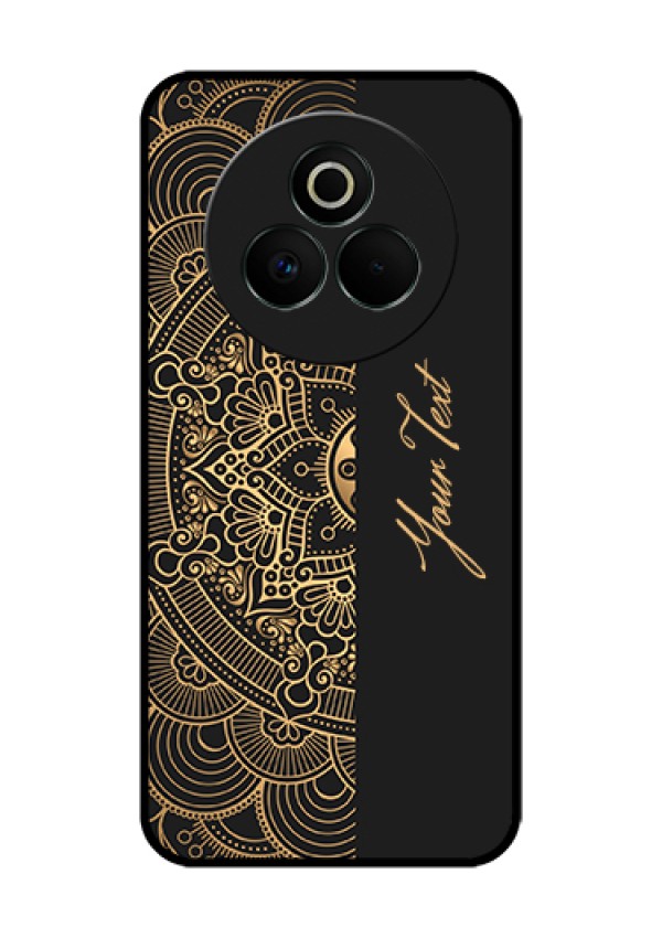 Realme P3 Pro 5G Custom Glass Phone Case - Mandala Art With Custom Text Design