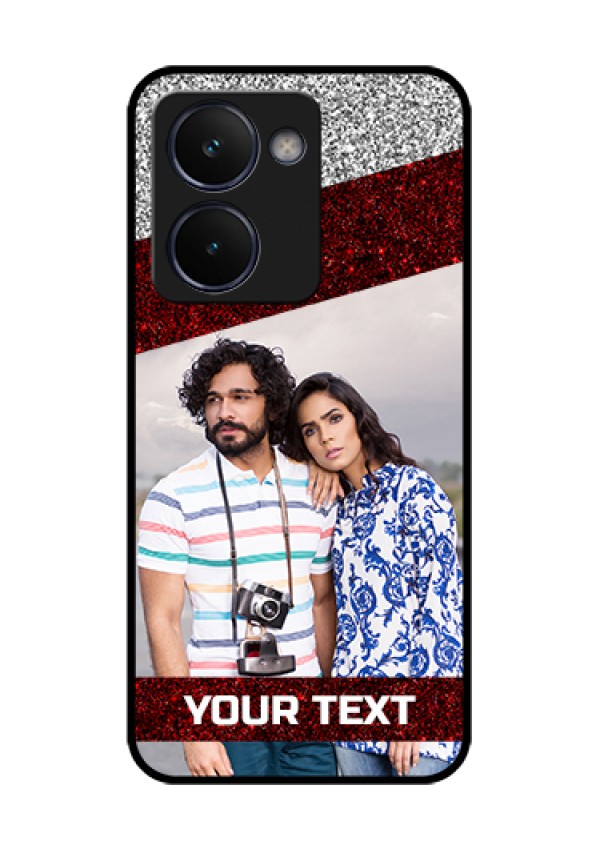 Realme P3 Ultra 5G Custom Glass Phone Case - Image Holder With Glitter Strip Design