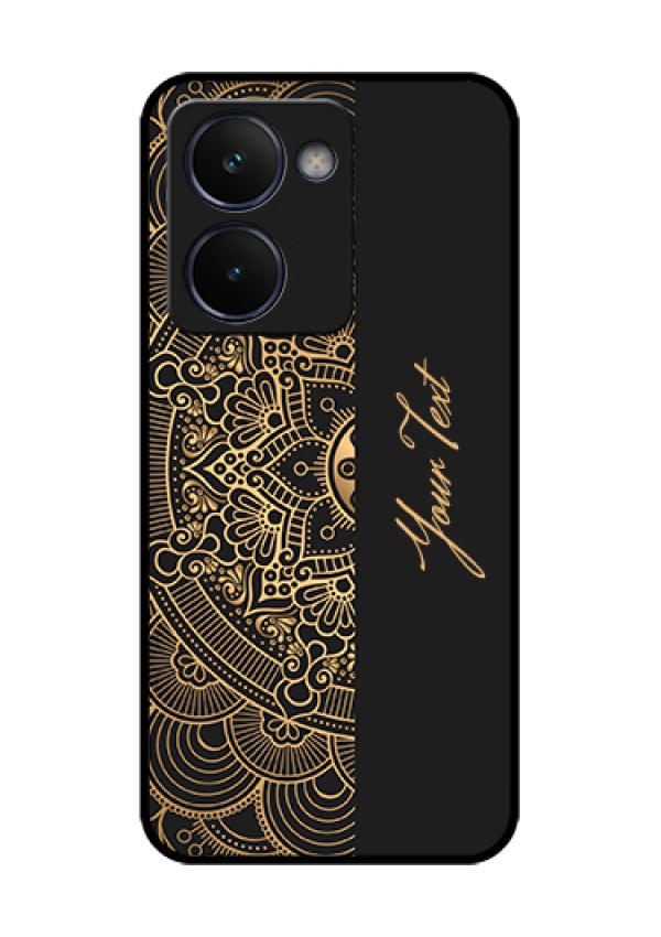 Realme P3 Ultra 5G Custom Glass Phone Case - Mandala Art With Custom Text Design