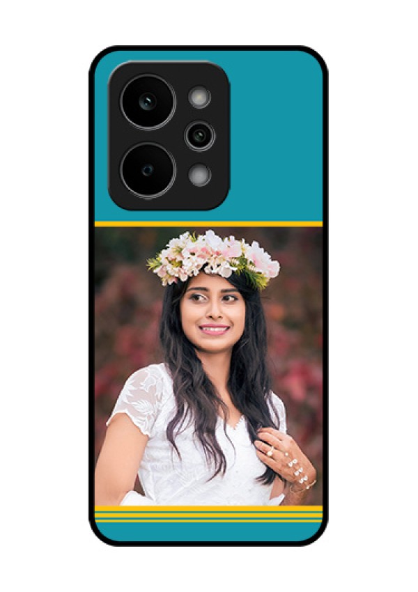 Realme P4 Power 5G Custom Glass Phone Case - Yellow & Blue Design