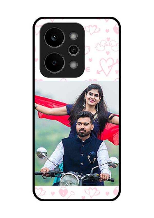 Realme P4 Power 5G Custom Glass Phone Case - Pink Flying Heart Design