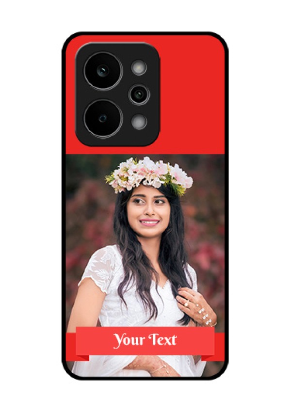 Realme P4 Power 5G Custom Glass Phone Case - Simple Red Color Design