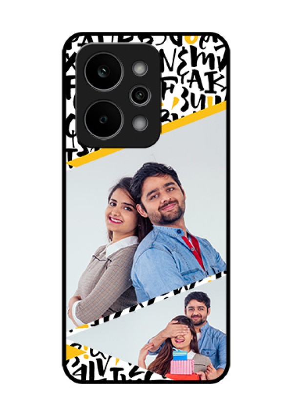 Realme P4 Power 5G Custom Glass Phone Case - Letters Pattern Design