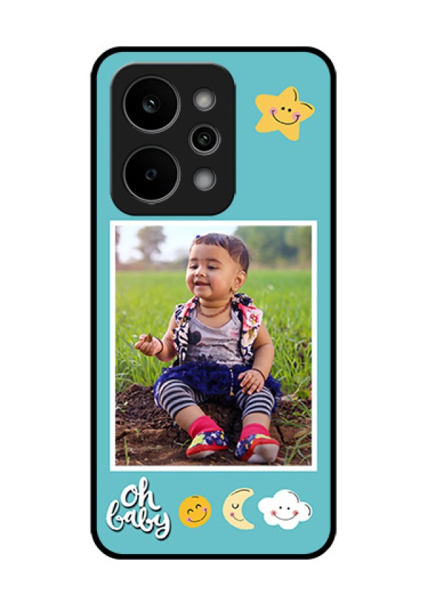 Realme P4 Power 5G Custom Glass Phone Case - Smiley Kids Stars Design