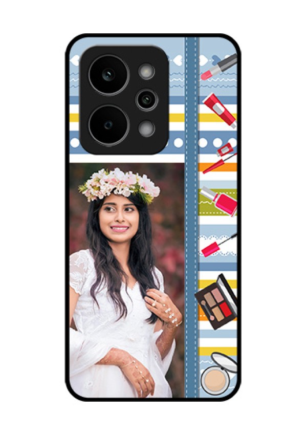 Realme P4 Power 5G Custom Glass Phone Case - Makeup Icons Design