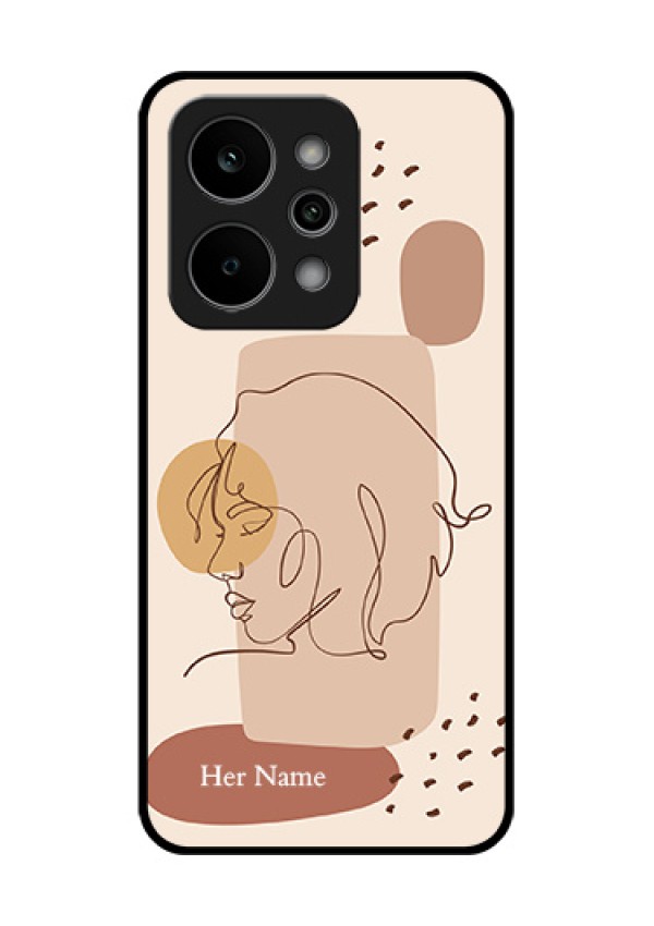 Realme P4 Power 5G Custom Glass Phone Case - Calm Woman Line Art Design