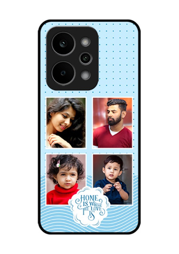 Realme P4 Power 5G Custom Glass Phone Case - Cute Love Quote With 4 Pic Upload Design