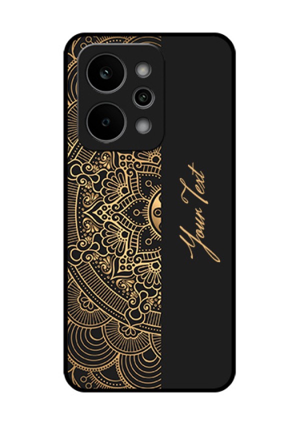 Realme P4 Power 5G Custom Glass Phone Case - Mandala Art With Custom Text Design