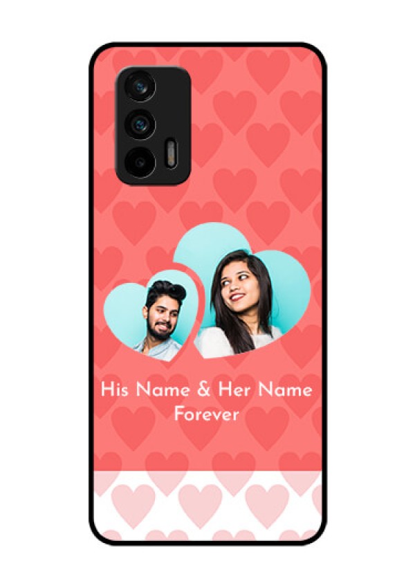 Realme X7 Max 5G Personalized Glass Phone Case - Couple Pic Upload Design