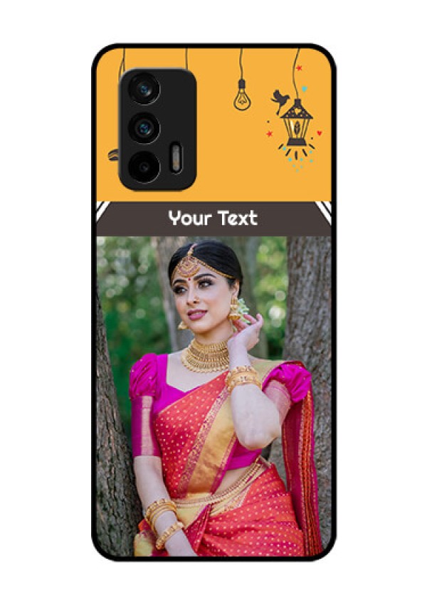 Realme X7 Max 5G Custom Glass Mobile Case - with Family Picture and Icons 