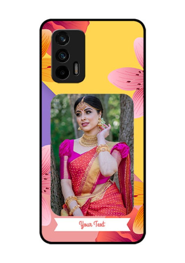 Realme X7 Max 5G Custom Glass Mobile Case - 3 Image With Vintage Floral Design