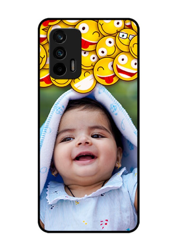 Realme X7 Max 5G Custom Glass Mobile Case - with Smiley Emoji Design