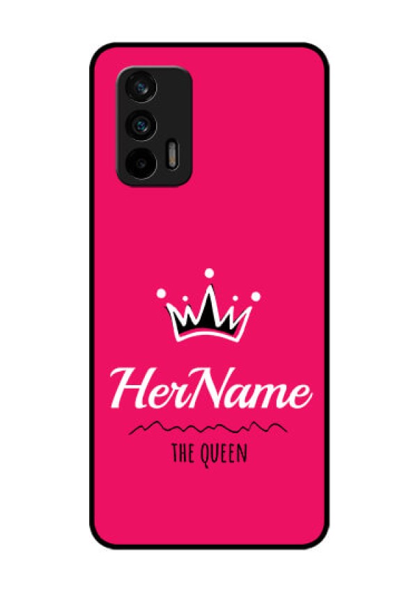 Realme X7 Max 5G Glass Phone Case Queen with Name