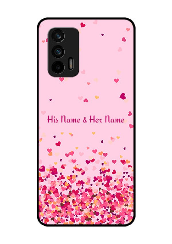 Realme X7 Max 5G Photo Printing on Glass Case - Floating Hearts Design