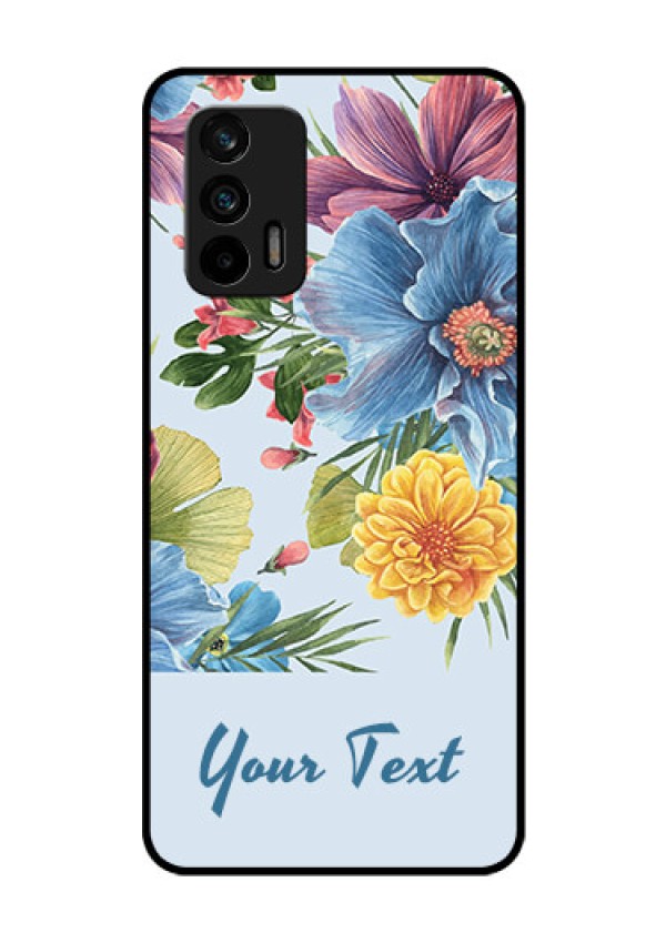 Realme X7 Max 5G Custom Glass Mobile Case - Stunning Watercolored Flowers Painting Design