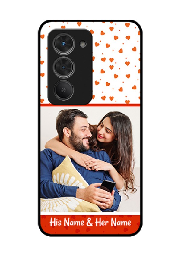 Redmi 15 5G Custom Glass Phone Case - Orange Love Symbol Design