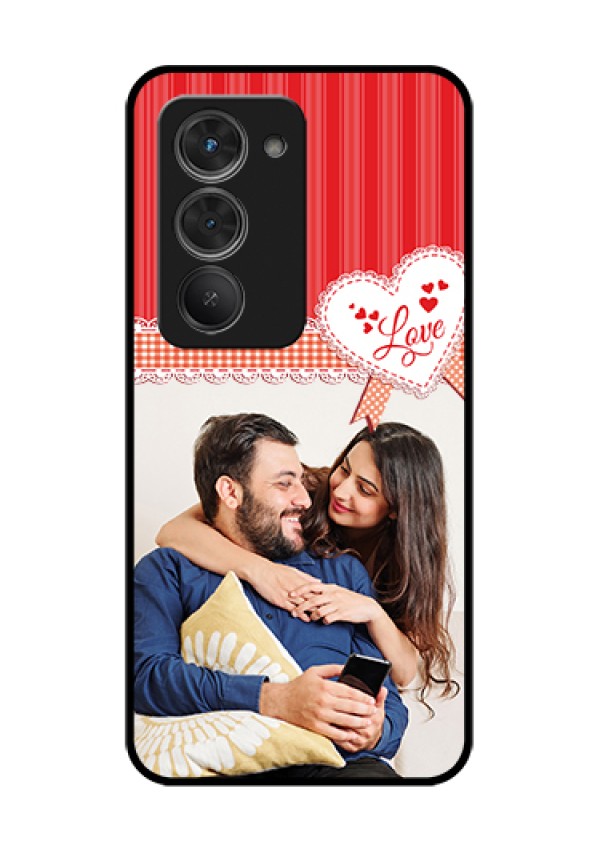 Redmi 15 5G Custom Glass Phone Case - Red Love Pattern Design