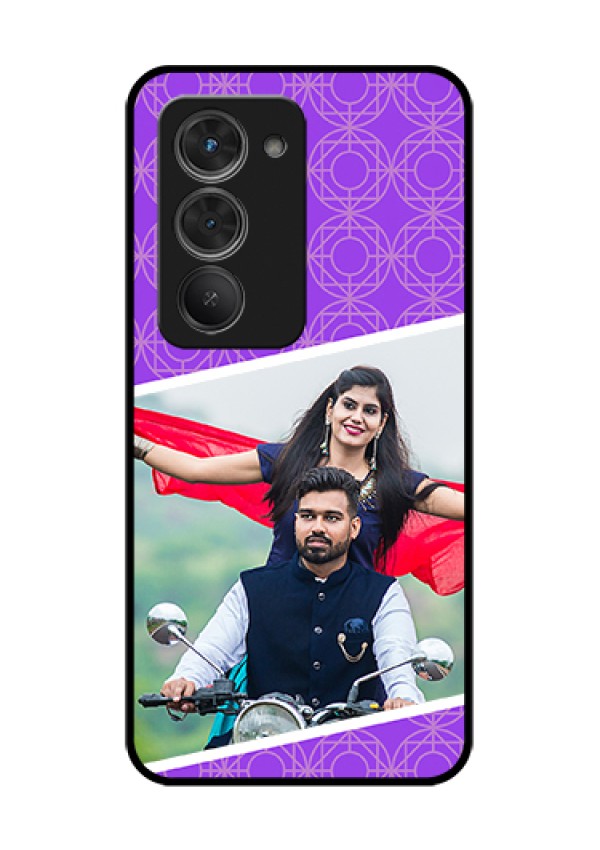 Redmi 15 5G Custom Glass Phone Case - Violet Color Pattern Design