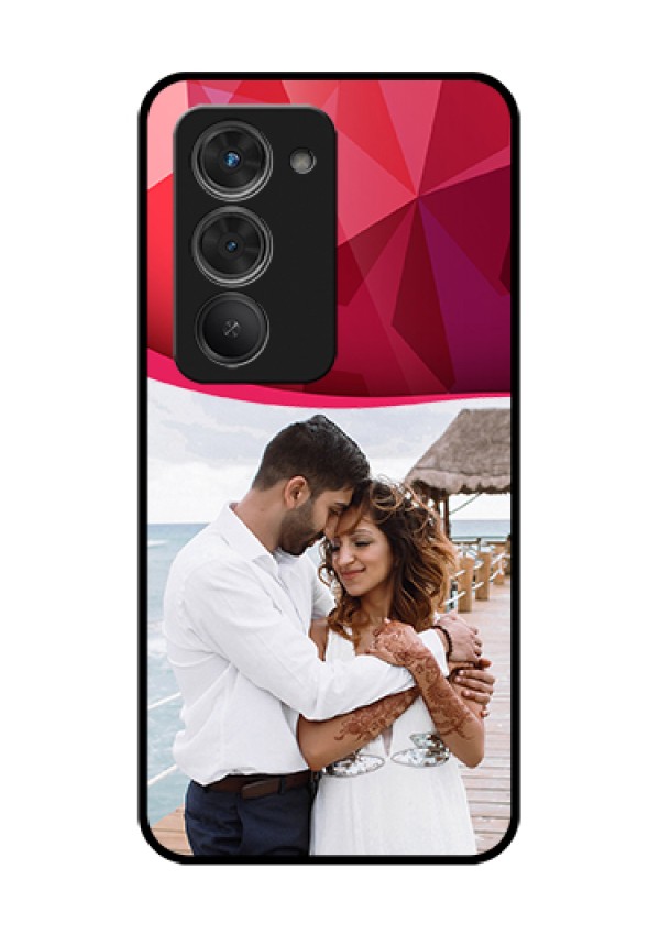 Redmi 15 5G Custom Glass Phone Case - Red Abstract Design