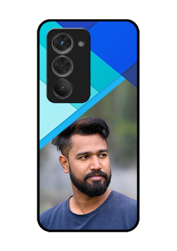 Redmi 15 5G Custom Glass Phone Case - Blue Pattern Design