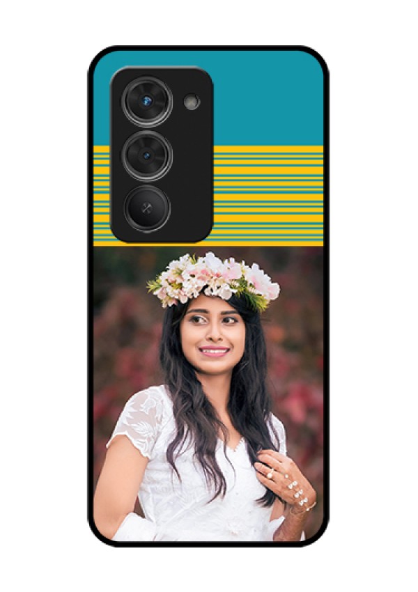 Redmi 15 5G Custom Glass Phone Case - Yellow & Blue Design