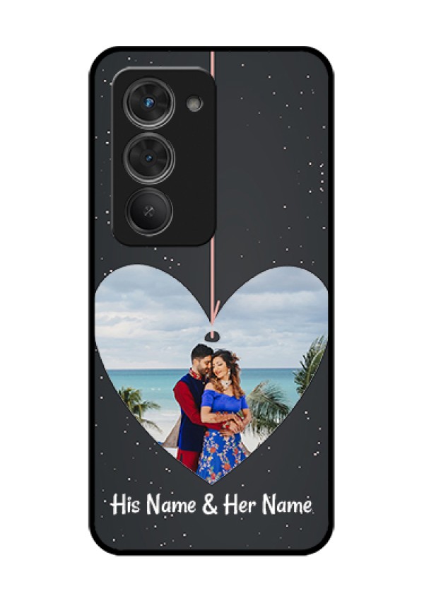 Redmi 15 5G Custom Glass Phone Case - Hanging Heart Design
