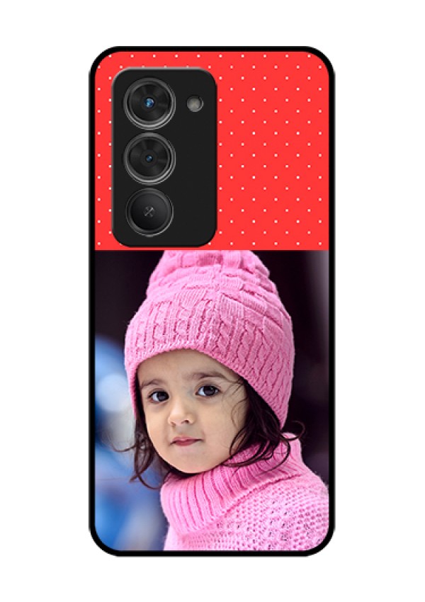 Redmi 15 5G Custom Glass Phone Case - Red Pattern Design