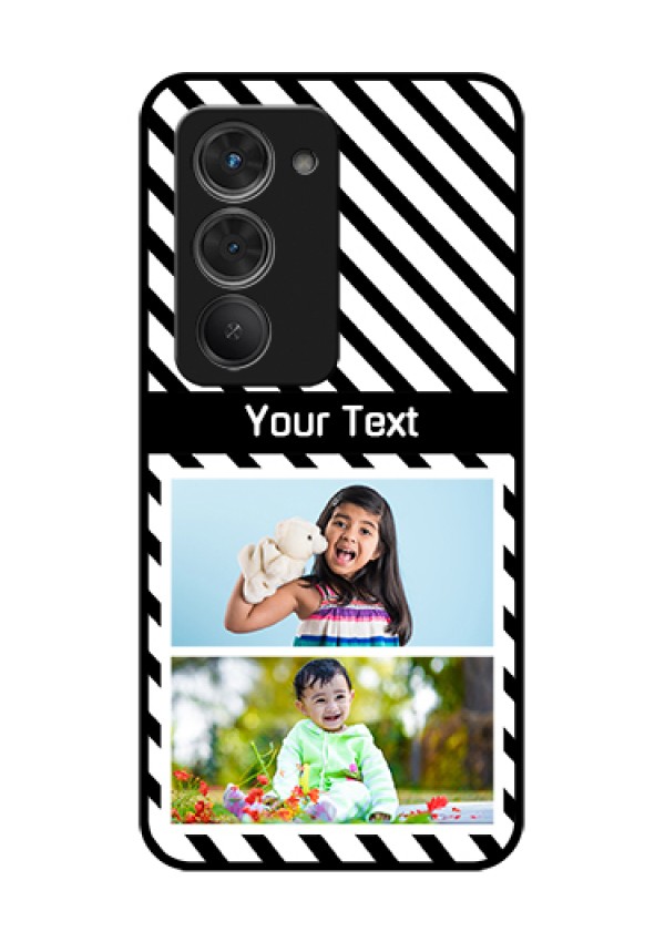 Redmi 15 5G Custom Glass Phone Case - Black And White Stripes Design