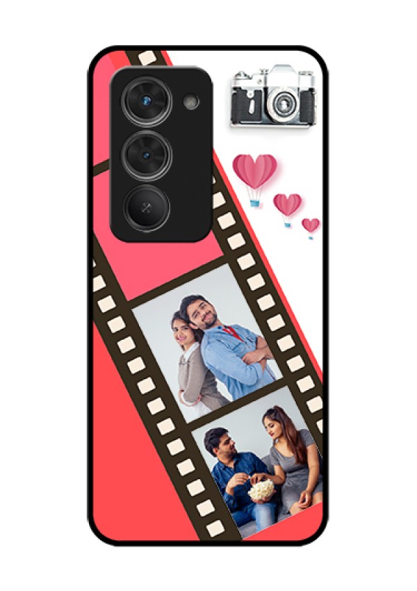 Redmi 15 5G Custom Glass Phone Case - 3 Image Holder With Film Reel