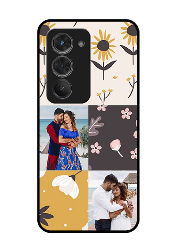 Redmi 15 5G Custom Glass Phone Case - 3 Images With Floral Design