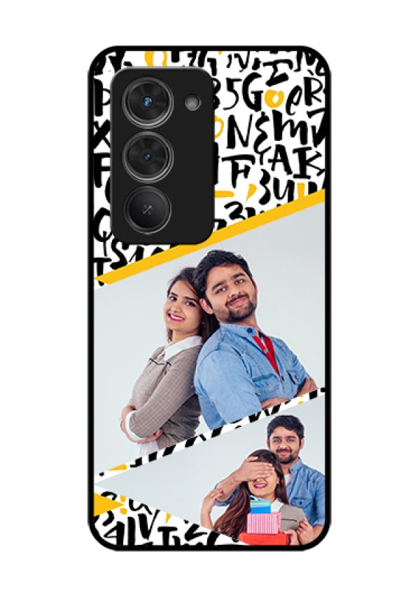 Redmi 15 5G Custom Glass Phone Case - Letters Pattern Design