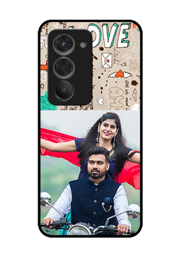 Redmi 15 5G Custom Glass Phone Case - Love Doodle Pattern