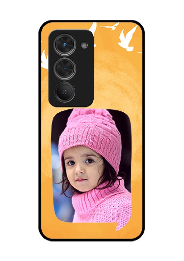 Redmi 15 5G Custom Glass Phone Case - Water Color Design With Bird Icons