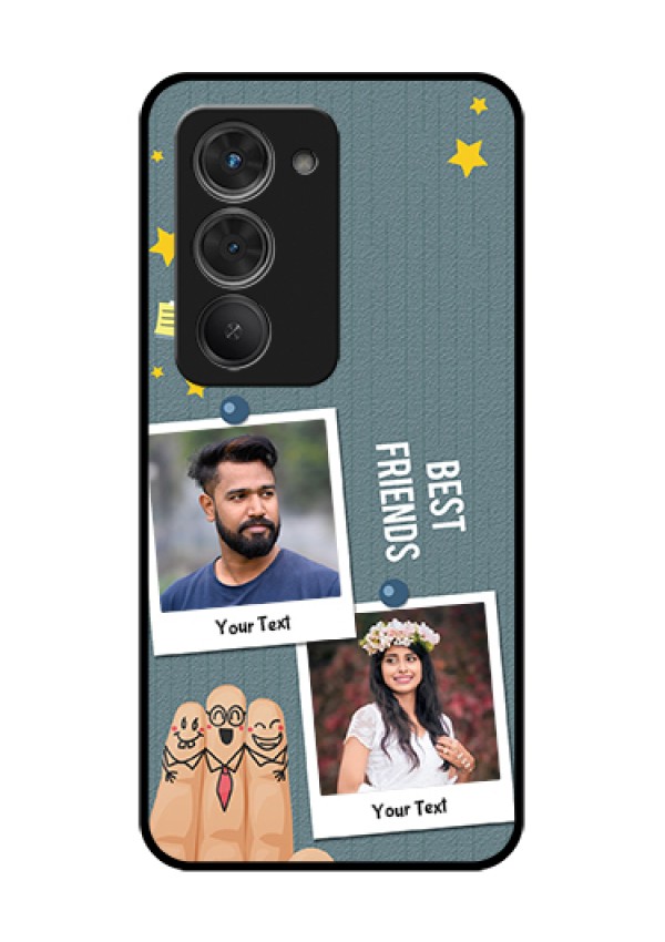 Redmi 15 5G Custom Glass Phone Case - Sticky Frames And Friendship Design