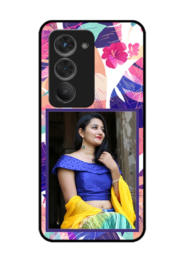 Redmi 15 5G Custom Glass Phone Case - Abstract Floral Design