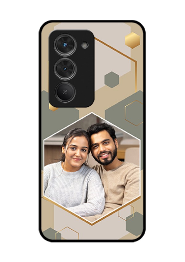 Redmi 15 5G Custom Glass Phone Case - Stylish Hexagon Pattern Design