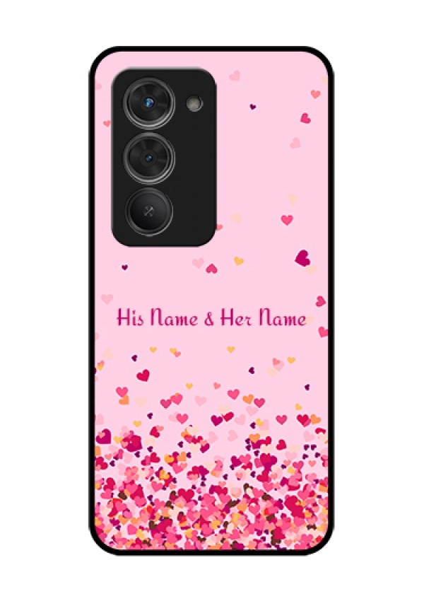 Redmi 15 5G Custom Glass Phone Case - Floating Hearts Design