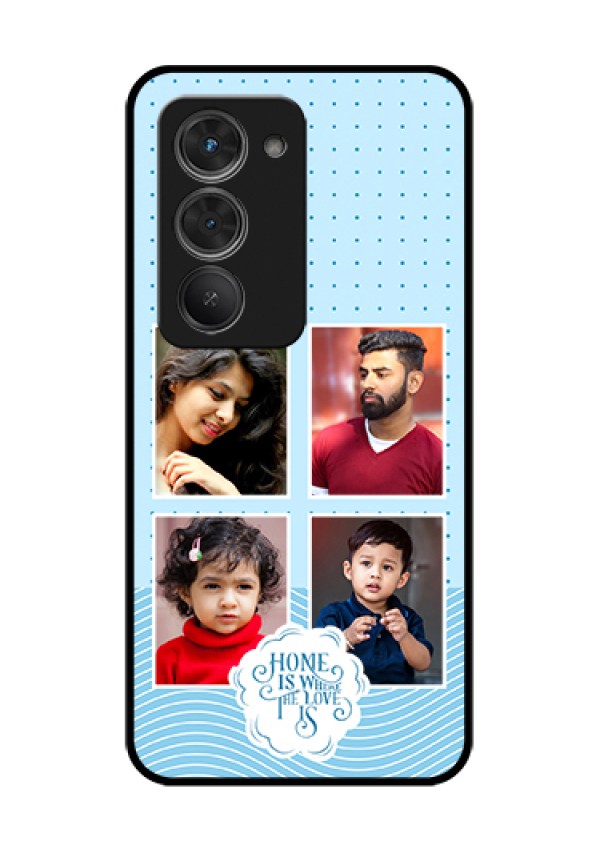 Redmi 15 5G Custom Glass Phone Case - Cute Love Quote With 4 Pic Upload Design