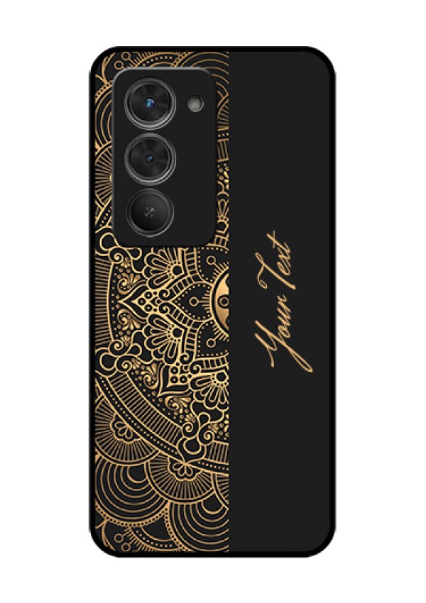 Redmi 15 5G Custom Glass Phone Case - Mandala Art With Custom Text Design