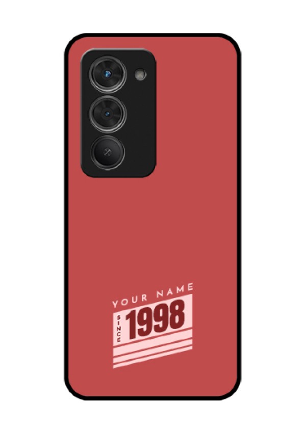 Redmi 15 5G Custom Glass Phone Case - Red Custom Year Of Birth Design