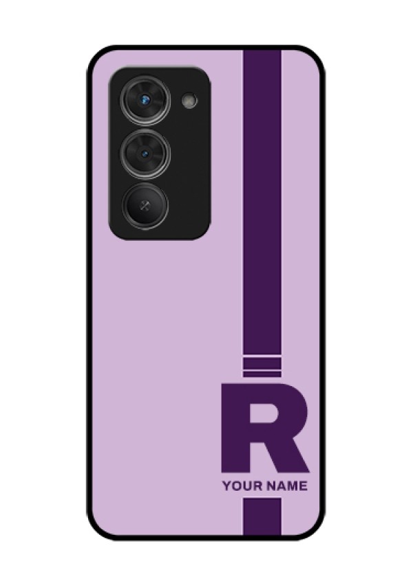 Redmi 15 5G Custom Glass Phone Case - Simple Dual Tone Stripe With Name Design