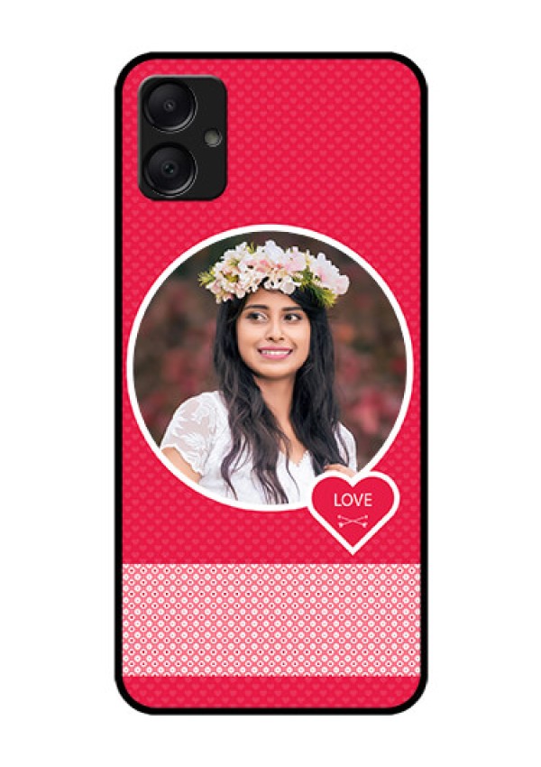 Galaxy A05 Custom Glass Phone Case - Pink Color Pattern Design