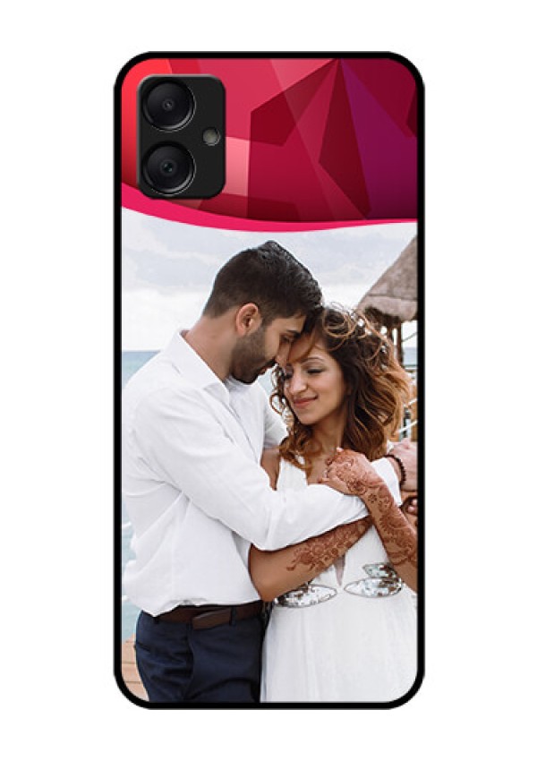 Galaxy A05 Custom Glass Phone Case - Red Abstract Design