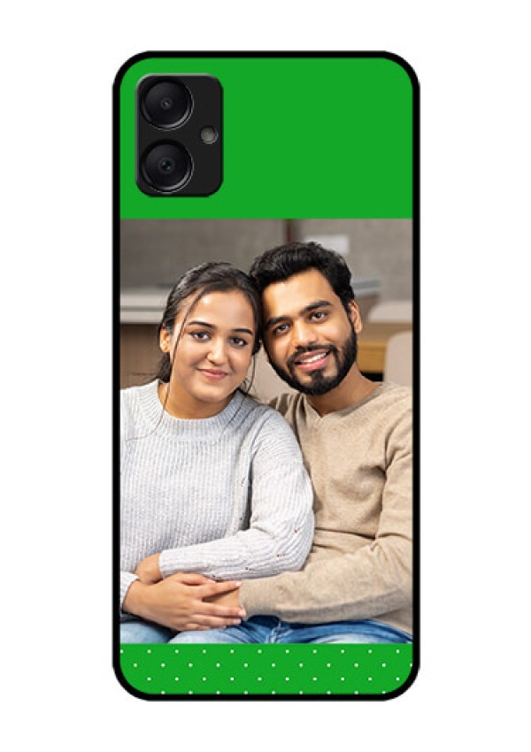 Galaxy A05 Custom Glass Phone Case - Green Pattern Design