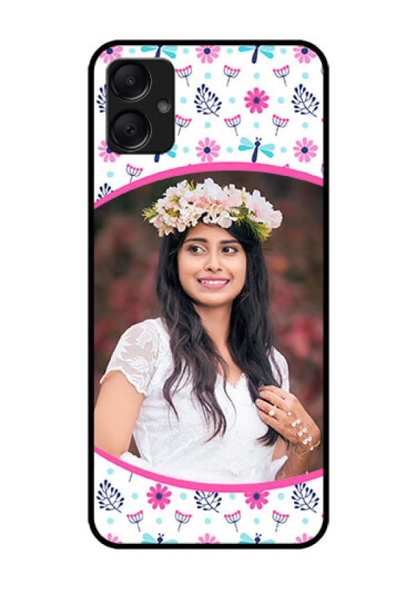 Galaxy A05 Custom Glass Phone Case - Colorful Flower Design