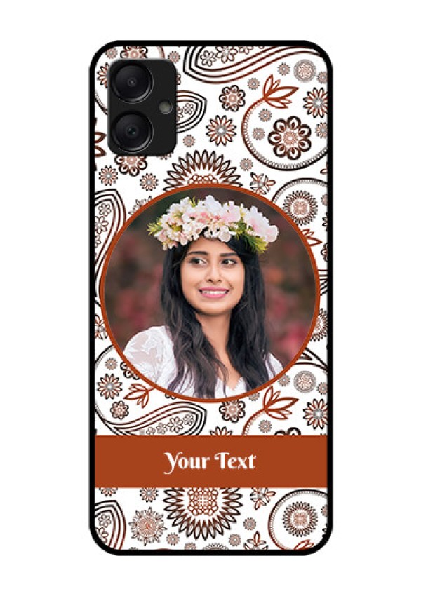 Galaxy A05 Custom Glass Phone Case - Abstract Flower Design