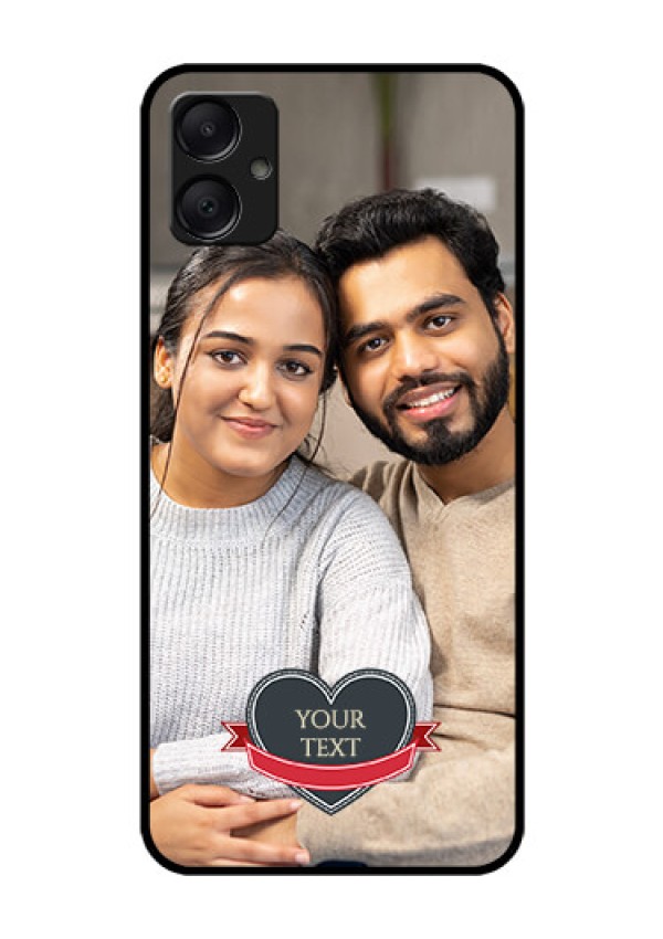 Galaxy A05 Custom Glass Phone Case - Just Married Couple Design