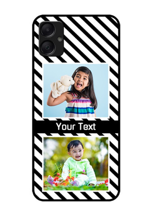Galaxy A05 Custom Glass Phone Case - Black And White Stripes Design