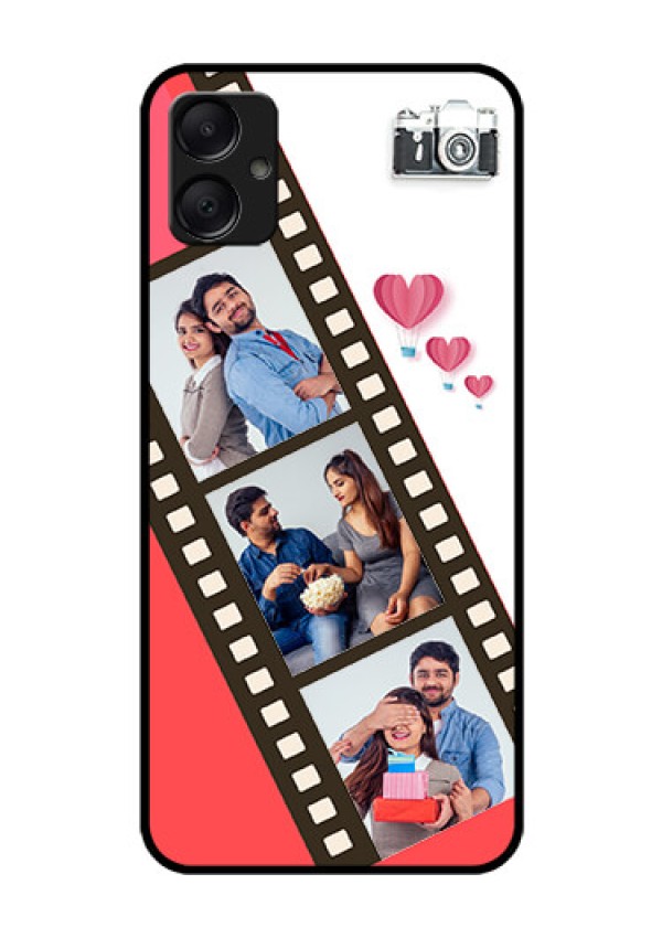 Galaxy A05 Custom Glass Phone Case - 3 Image Holder With Film Reel