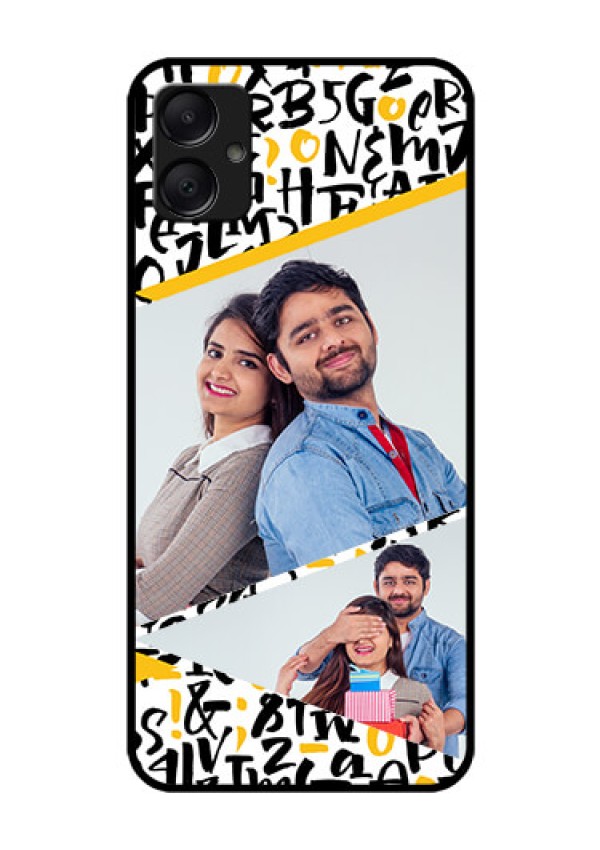 Galaxy A05 Custom Glass Phone Case - Letters Pattern Design
